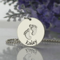 Memory Baby Footprints Name Necklace Memory Baby Footprints Name Necklace product view