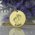 Personalised baby footprints name necklace product image