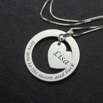 Custom Promise Necklace with Name Phrase Sterling Silver