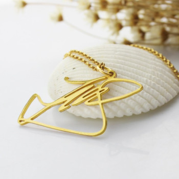 Custom Necklace with Your Own Signature 18ct Gold Plated Silver Custom Necklace with Your Own Signature 18ct Gold Plated Silver