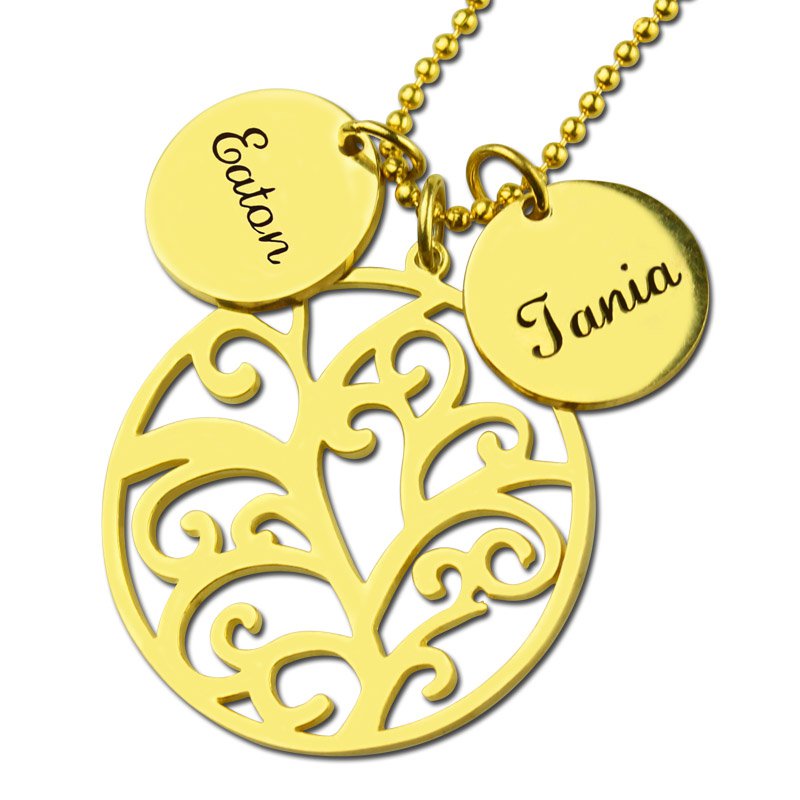 Family Tree Necklace With Name Charm for Mom Family Tree Necklace With Name Charm for Mom product image