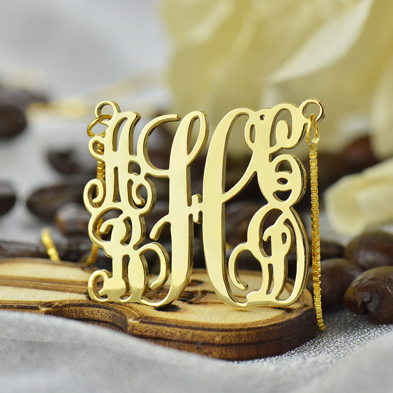 Family monogram necklace with five initials