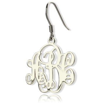 Sterling Silver Script Monogram Earrings Sterling Silver Script Monogram Earrings