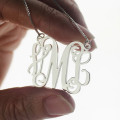Monogram Initial Necklace Detail Personalised monogram initial necklace detail image