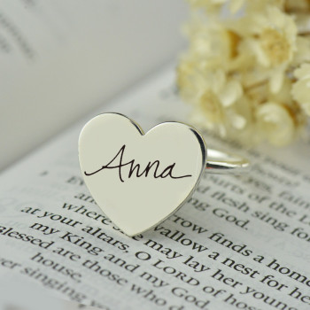 Personalised Signature Ring Handwriting Sterling Silver Personalised Signature Ring Handwriting Sterling Silver