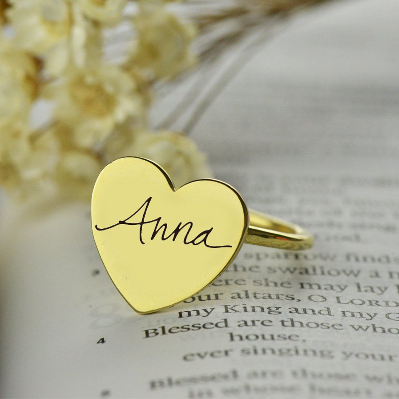 Personalised Heart Signature Signet Ring Personalised heart signature signet ring view