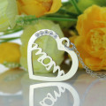 Mother's Birthstone Heart Necklace Mother's birthstone heart necklace product view