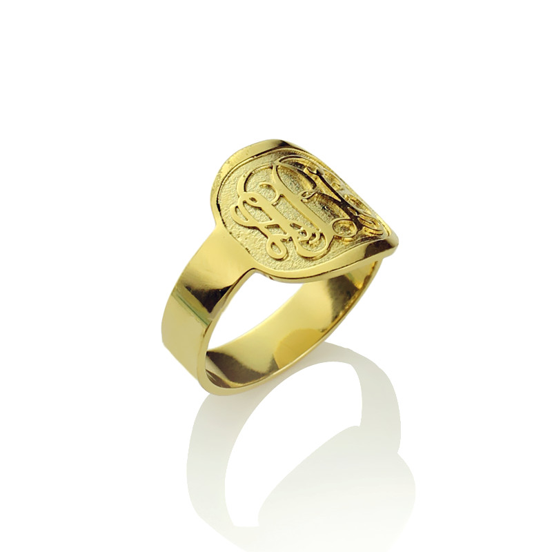 Engraved Monogram Ring Detail Engraved monogram ring product image