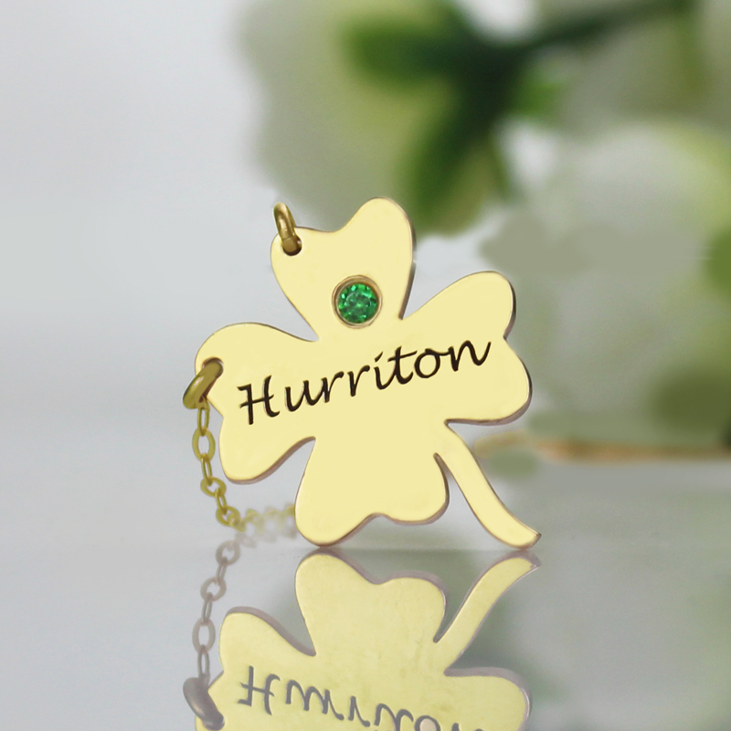 Four-Leaf Clover Name Necklace Four-leaf clover name necklace gallery image