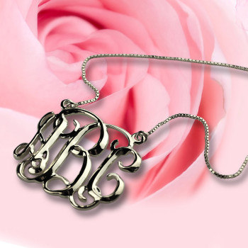 Personalised Cube Monogram Initials Necklace Sterling Silver Personalised Cube Monogram Initials Necklace Sterling Silver