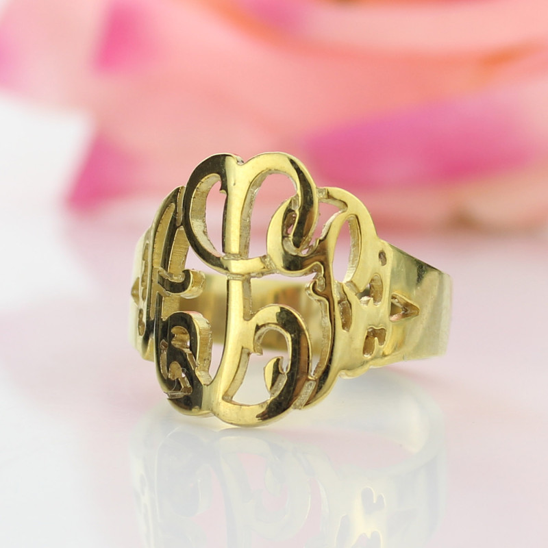 Personalised Hand Drawing Monogram Ring Personalised hand drawing monogram ring product image