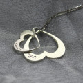 Double Heart Name Pendant Personalised double heart pendant necklace with names