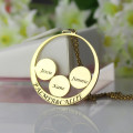 Mother's Family Name Pendant in Gold Personalised mother's family name pendant necklace