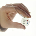 Personalised family tree birthstone pendant necklace
