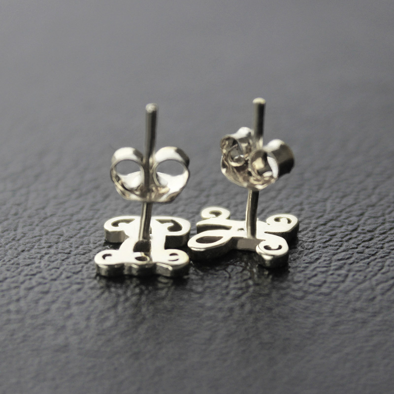 Personalised Single Monogram Stud Earrings Personalised single monogram stud earrings
