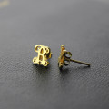 Single monogram stud earrings product gallery image
