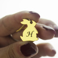 Tiny Rabbit Initial Charm Necklace Tiny rabbit initial charm necklace product image