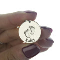 Personalised Baby Footprints Name Necklace Personalised baby footprints name necklace product view