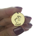 Personalised baby footprints name necklace product image