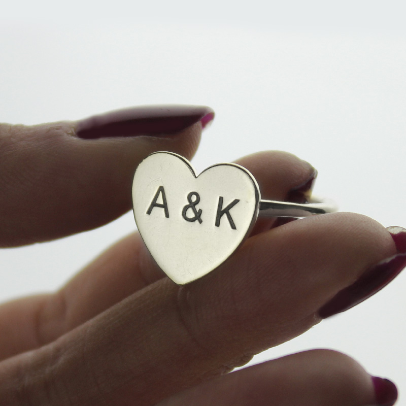 Personalised sweetheart ring with two initials