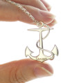 Engraved anchor name necklace view