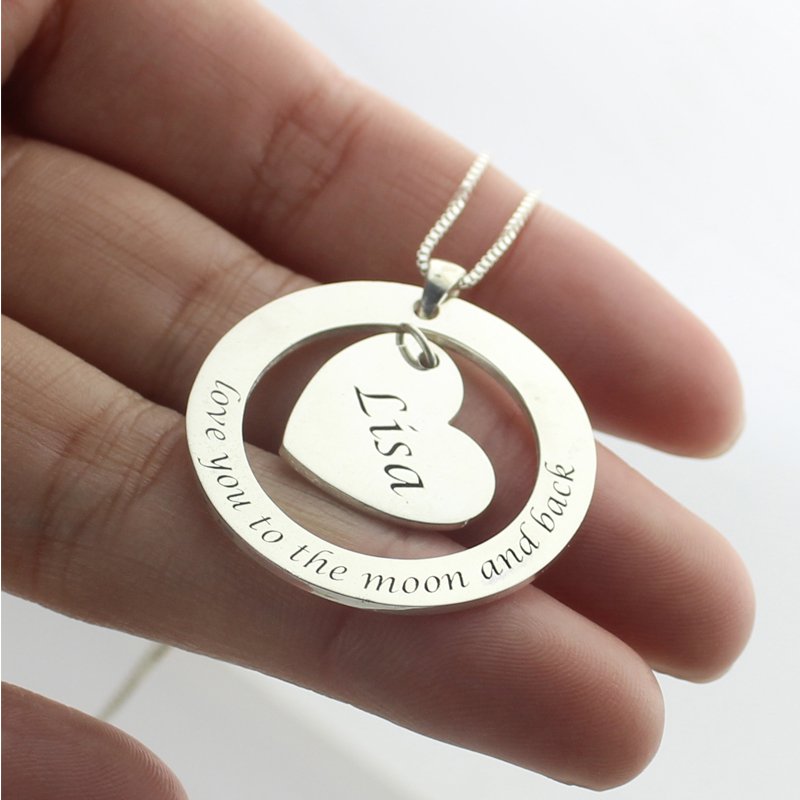 Custom Promise Necklace Detail Custom Promise Necklace personalised pendant detail