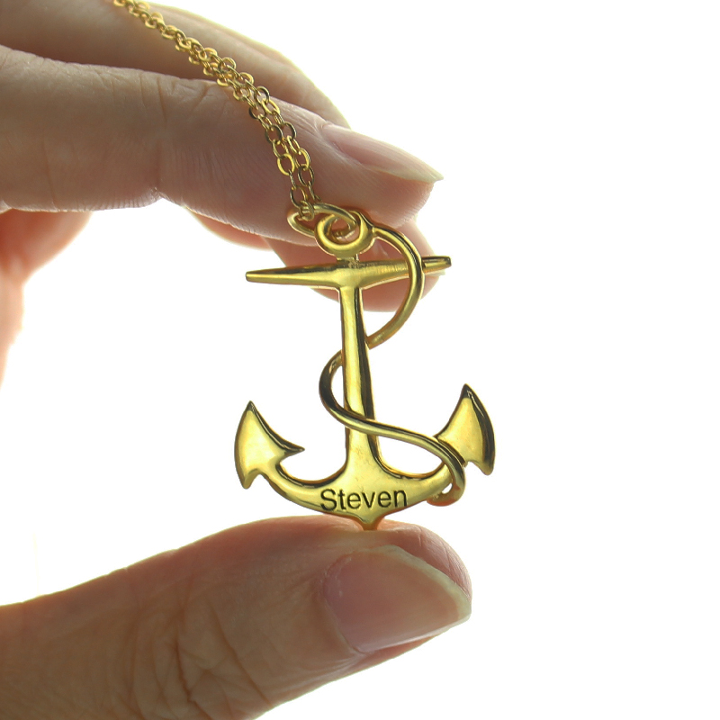 Personalised anchor name necklace