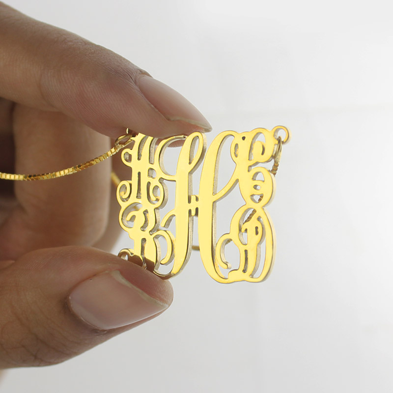 Five-initial family monogram necklace pendant