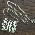 Sterling Silver Monogram Pendant Sterling silver five-initial monogram pendant with flowing script