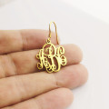 Script Monogram Initial Earrings – Product View Personalised script monogram initial earrings product view