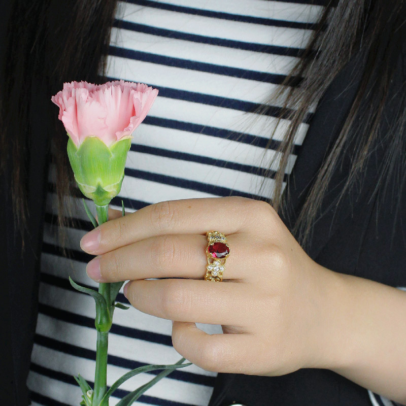 Personalised Mantilla oval engagement ring view