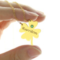 Clover Name Necklace Detail Four-leaf clover name necklace detail image