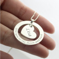 Personalised Love You heart necklace with dangling charms