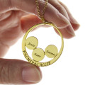 Mother's Family Name Pendant in Gold Personalised mother's family name pendant necklace