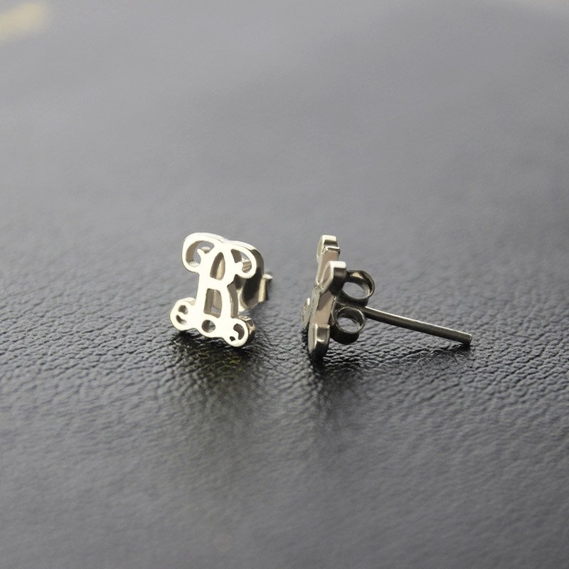 Personalised Single Monogram Stud Earrings Personalised single monogram stud earrings