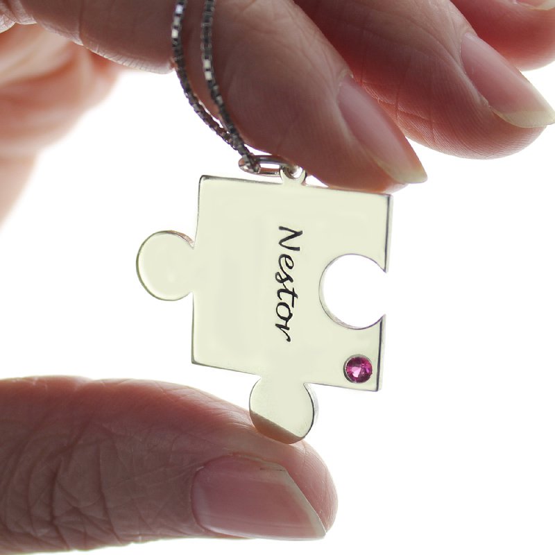 Engraved Puzzle Necklace for Couples Engraved puzzle necklace product image
