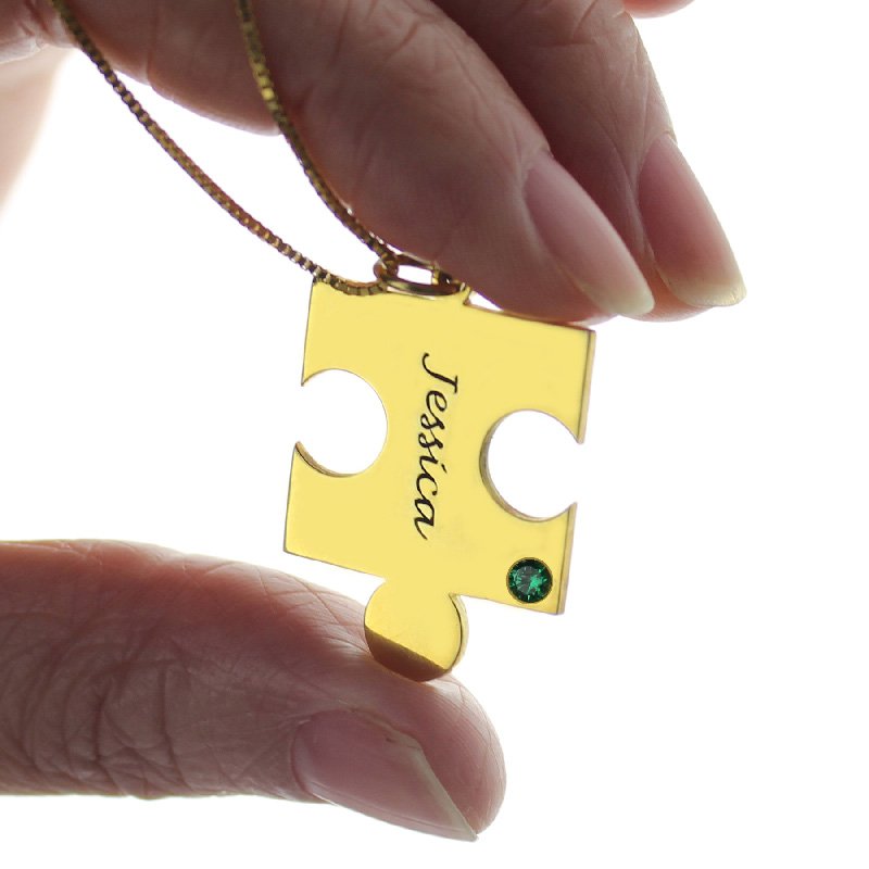 Personalised Puzzle Necklace Matching personalised puzzle necklace pendant
