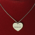Sterling silver heart name necklace with optional birthstone, product view