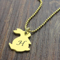 Tiny Rabbit Initial Charm Necklace Tiny rabbit initial charm necklace product image