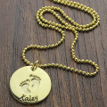 Personalised baby footprints name necklace product image