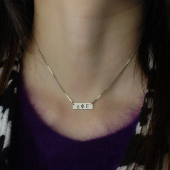 Custom Alpha Gamma Delta Greek Letter Sorority Bar Necklace Custom Alpha Gamma Delta Greek Letter Sorority Bar Necklace
