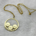 Mother's Family Name Pendant in Gold Personalised mother's family name pendant necklace