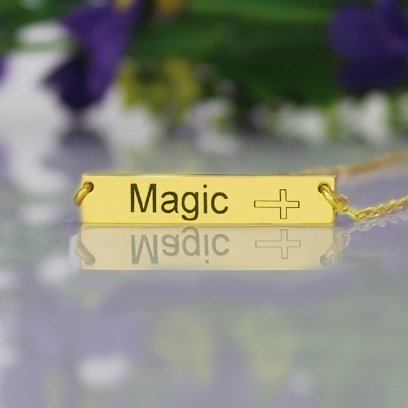 18ct Gold Plated Bar Necklace 18ct gold plated personalised bar necklace product image