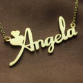 Personalised solid gold Fiolex Girls Fonts heart name necklace