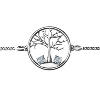 Personalised 1 - 4 Stone Family Tree Bracelet Personalised 1 - 4 Stone Family Tree Bracelet