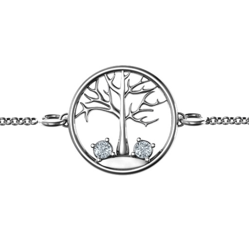 Personalised 1–4 Stone Family Tree Bracelet Personalised family tree bracelet with one to four stones