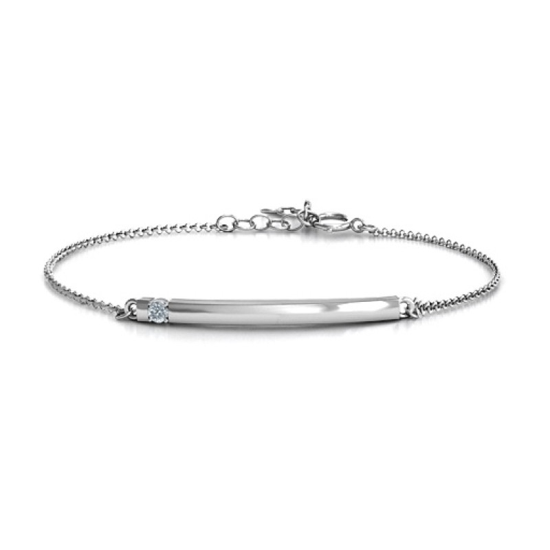 Personalised Birthstone Bar Bracelet Personalised birthstone bar bracelet with one to five stones