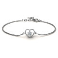 Personalised chained heart bracelet with Star of David centrepiece