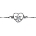 Personalised chained heart bracelet with Star of David centrepiece