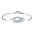 Personalised Classic Fish Bracelet with round stones